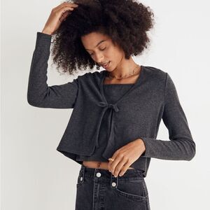 Madewell Brushed Rib Tie-Front Cardigan XXS